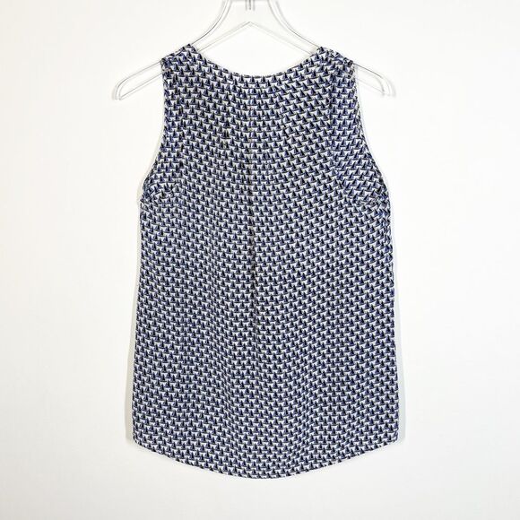 Joie Silk Women’s Size Small Aruna Sailboat Print Blue V-Neck Sleeveless Blouse - Picture 4 of 8